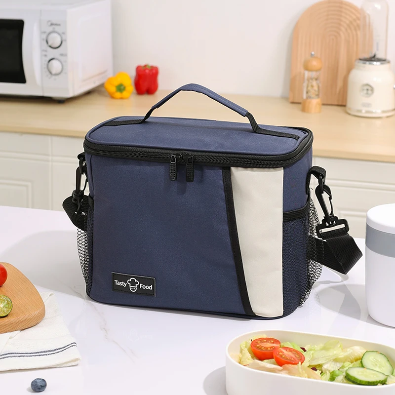 Portable Lunch Bag Food Thermal Box Durable Waterproof Office Cooler Lunchbox with Shoulder Strap Picnic Bag for Couples Unisex