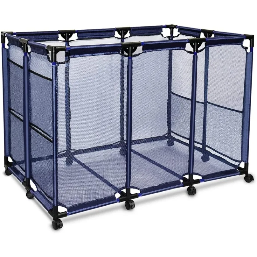 

Pool Storage Bins Containers Rolling Pool Storage Cart Organizer with Nylon Mesh Basket Large Capacity for Pool Accessories Bea