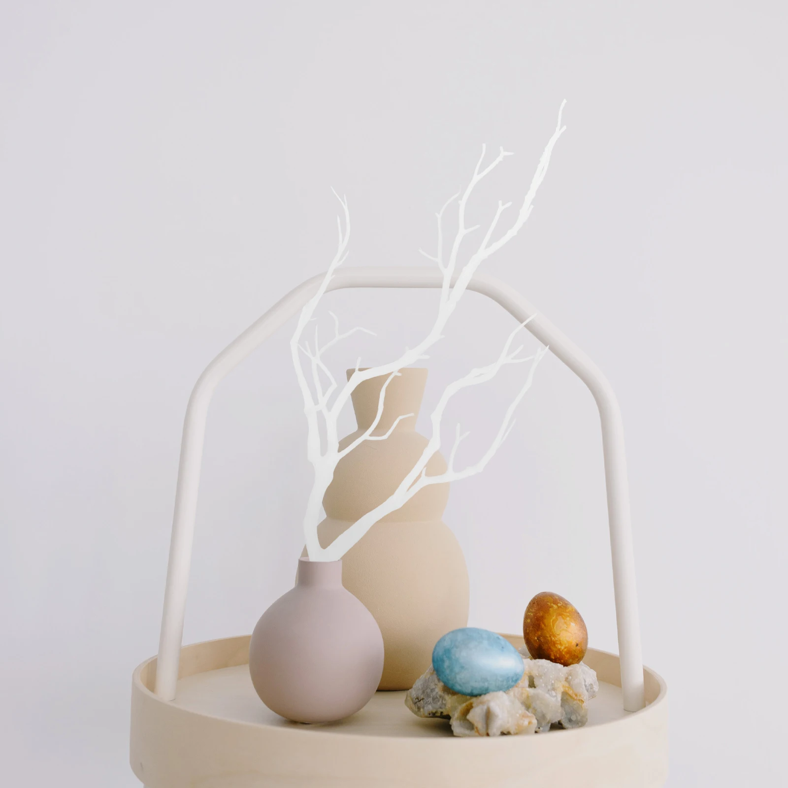 

3pcs Artificial Dried Tree Plastic Fake Branches Similar To Real Plants Wedding Celebration Festival Decoration White Vase