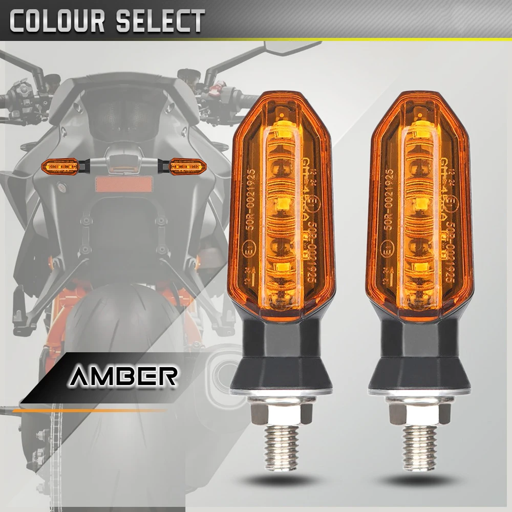 NLperal Motorfiets LED Richtingaanwijzers 8mm Mini Amber Knipperlicht Blinker Richtingaanwijzer 12V Moto Indicator Accessoires