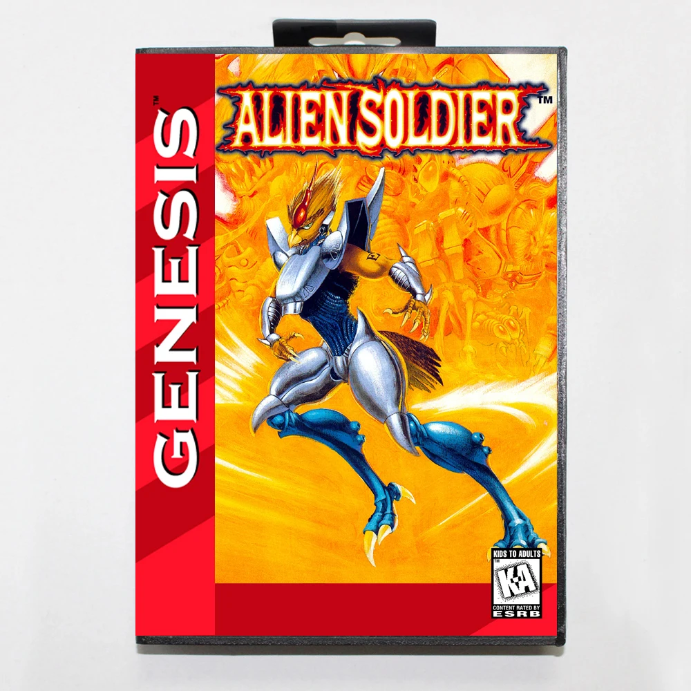 Alien Soldier MD Game Cartridge with USA Box for 16 Bit Sega Megadrive Genesis System