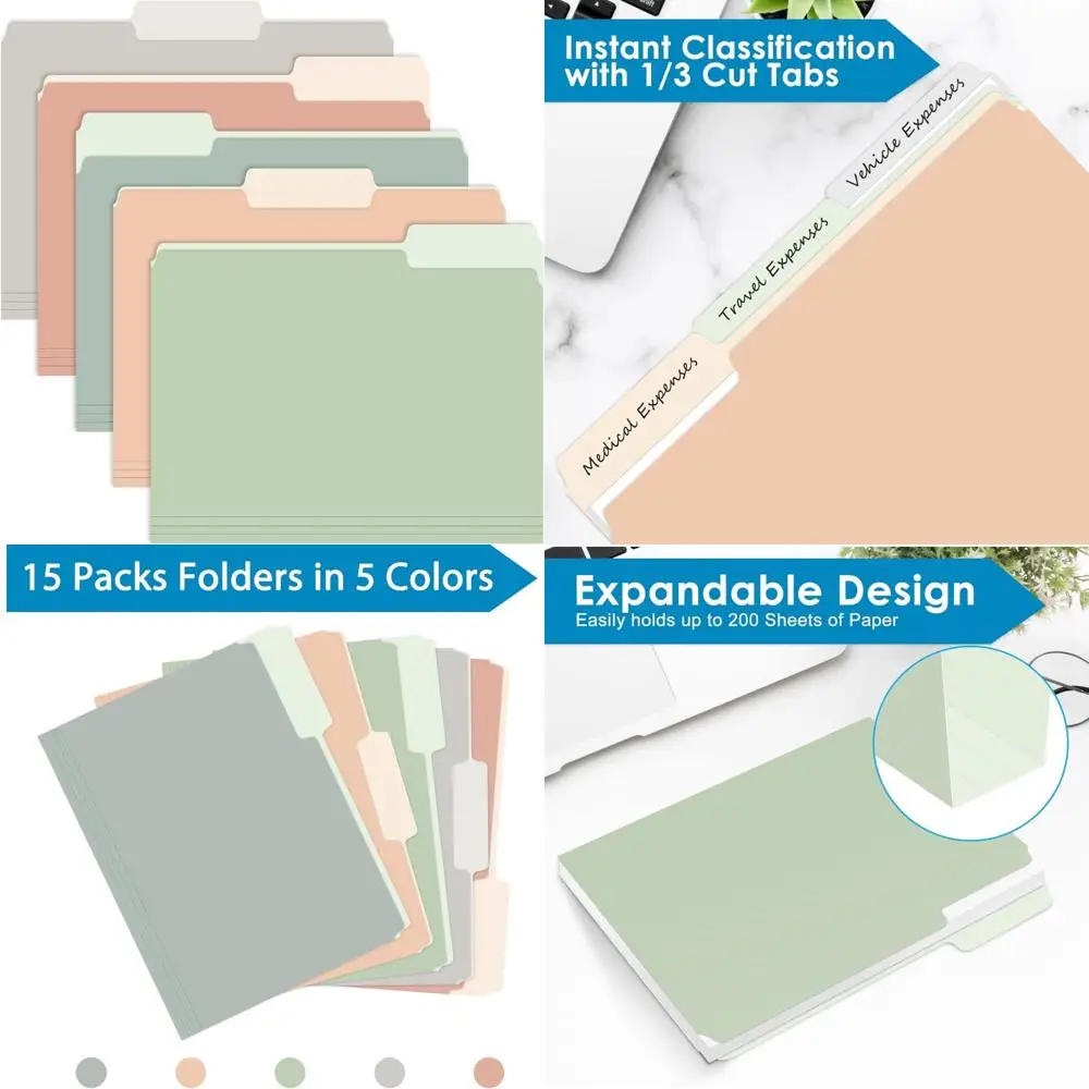 

двухцветные папки для файлов, 8,5 x 11 дюймов, папка для файлов с вырезанными вкладками, размер буквы, разные цвета, пастельные цвета, файл Manila Folde
