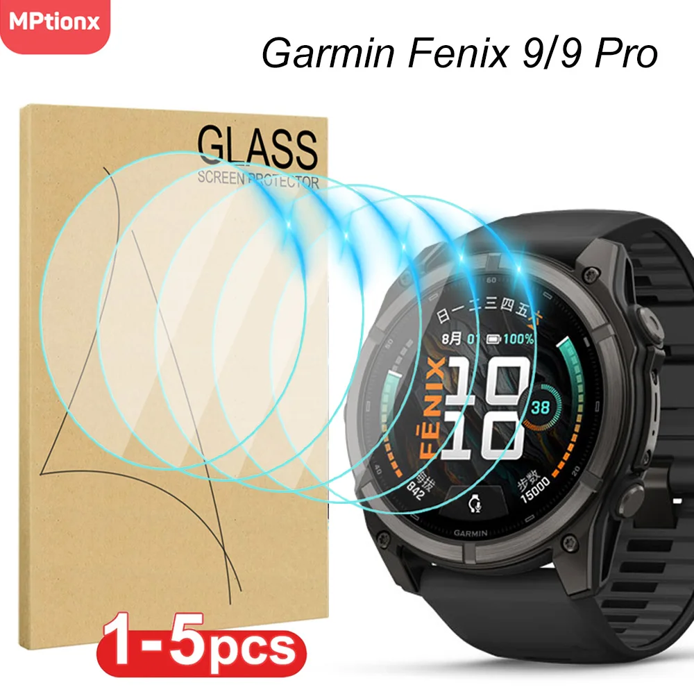 Tempered Glass for Garmin Fenix 9/9 Pro 51mm 47mm 43mm Smart Watch HD Screen Protector Anti-Scratch Protective Film Accessories