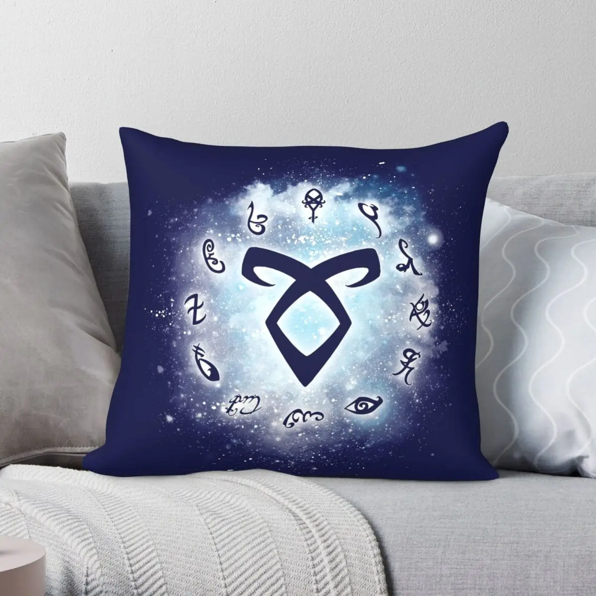 The Shadow Runes Pillowcase Polyester Linen Velvet Creative Zip Decor Throw Pillow Case Car Cushion Cover