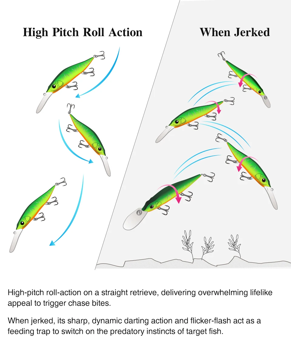 TSURINOYA 98mm 10g SP Tiefe Max 2,2m Suspending Minnow Jerkbait AURORA 98SP Gewicht Harter Köder Weitwurf Angelköder – Detail 8
