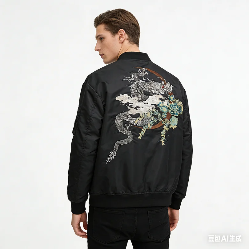 Mens Dragon Embroid… - image