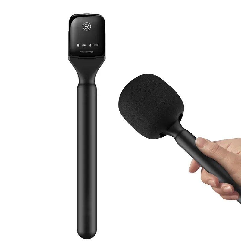 Handheld Wireless Interview Microphone Adapter with Windshield Foam for Rode GO II for DJI Mic 1 2 Wireless Lavalier Microphone