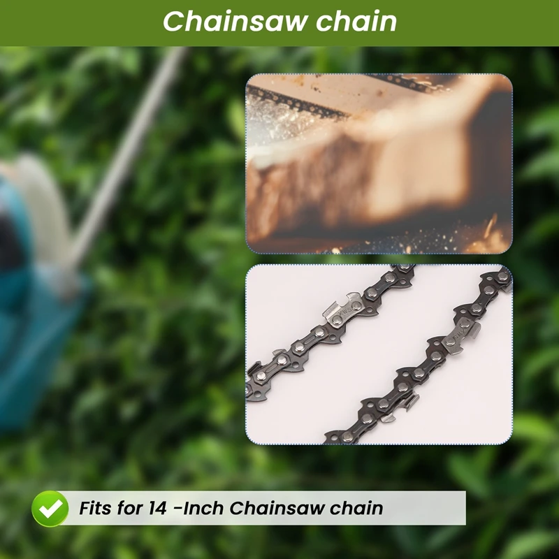 SEWS-6PCS 14 Inch Metal Chainsaw Chain 3/8In LP Saw Chain 52 Drive Link Electric Saw Accessory Replacement Chainsaw Saw Chain