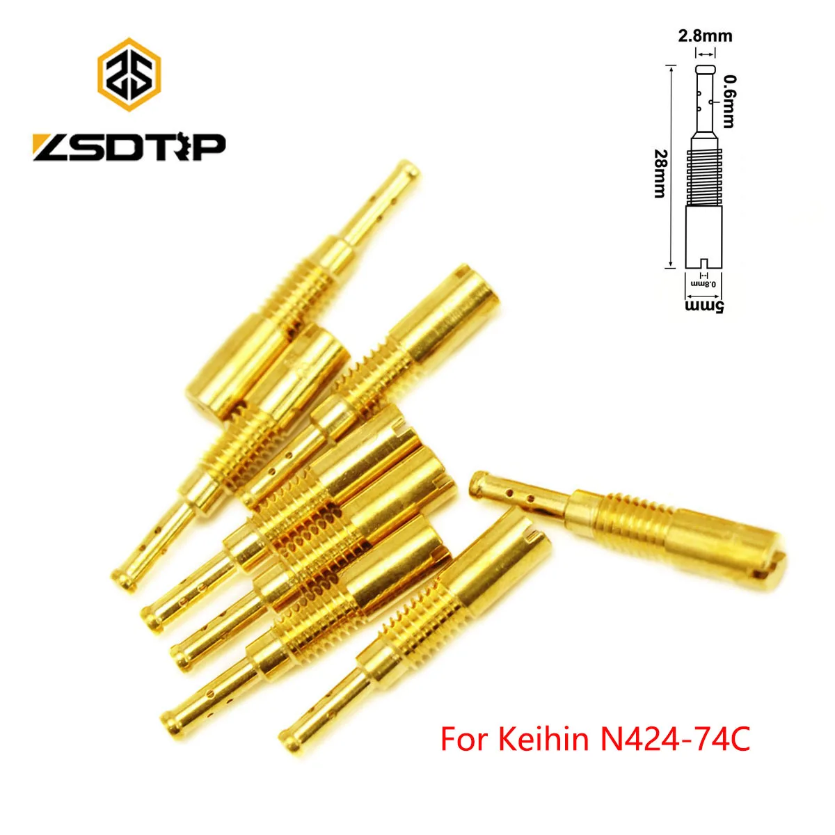 ZSDTRP para Keihin N424-74C, Boquilla Piloto de Ralentí M5*0.8mm para Carburador Keihin PB16/18/20 PZ19 YZF-R6 CRF70F Arctic Cat 50 90