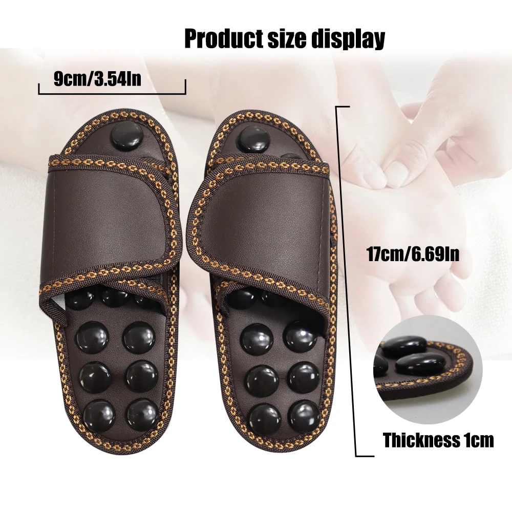 Jade Acupuncture Slipper Foot Massager Acupoint Stimulation Massage Reflexology Sandals Reduce Feet Tension Promote Circulation