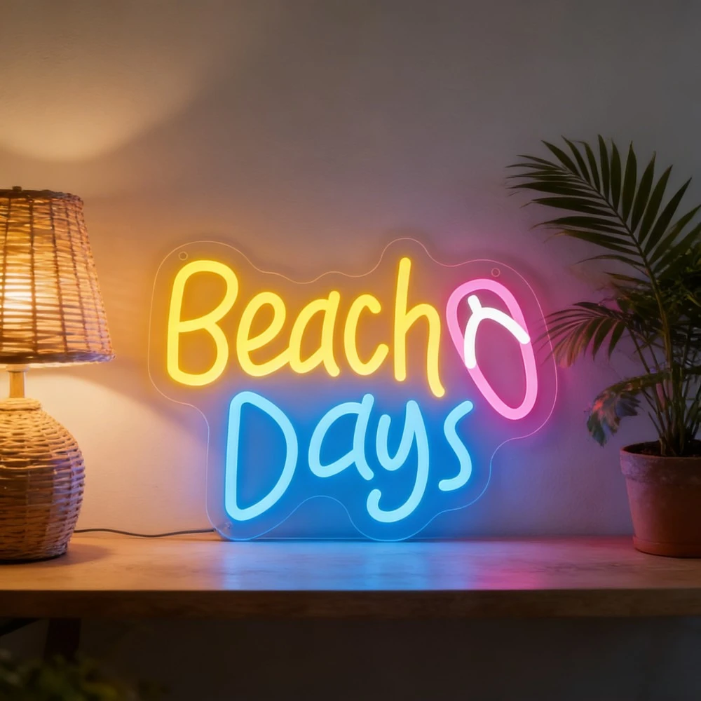 Outdoor Lighting Rental For Party - Beach Days Neon Sign LED Light