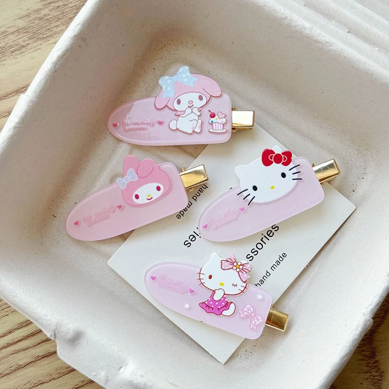 2 Stuks Cartoon Sanrio Haarclip Lieve En Schattige Kinder Franje Clip Roze Alles Student Haar Clip Haaraccessoires