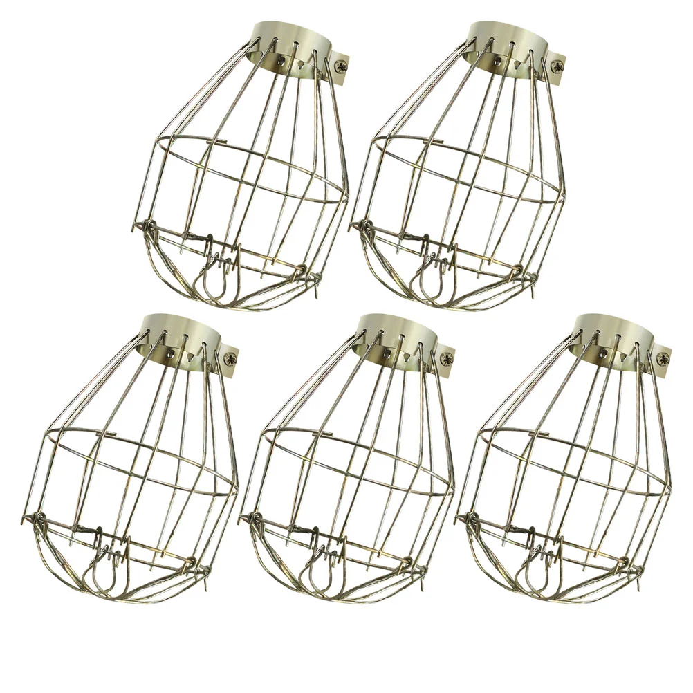 

5pcs Anti scald Ceramic Bulb Guard Iron Wire Lampshade Protector Metal Light Covers For Workshop Ceiling Pendant