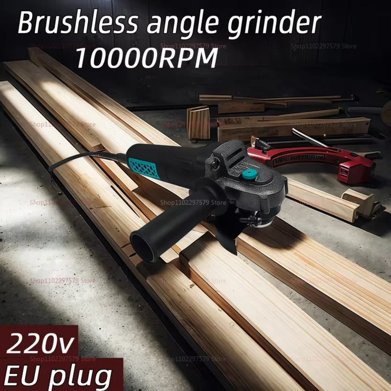 

Electric Brushless Angle Grinder 100mm 220V 10000rpm Metal Wood Power Tool EU Plug for Grinding Cutting Polishing DIY Projects