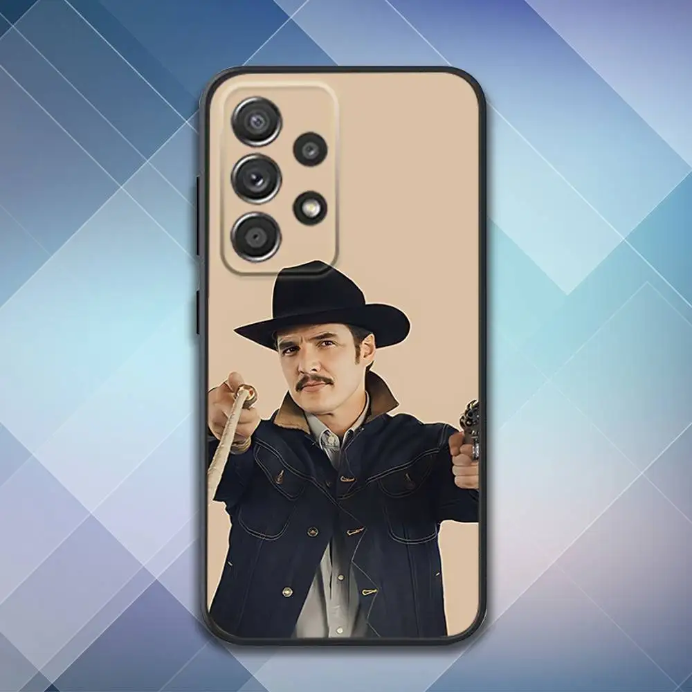 حافظة هاتف ممثل P-Pedro P-Pascal لهاتف سامسونج S 25,24,23,22,30,21,10,9,Ultra,Plus,Lite,FE,4,5G حافظة سوداء ناعمة