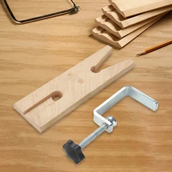 Bench Pin Clamp Jewelry Clamp Tool Adjustable V Groove Wooden Workbench for Jewelry Making Punching Filing Finishing Sawing
