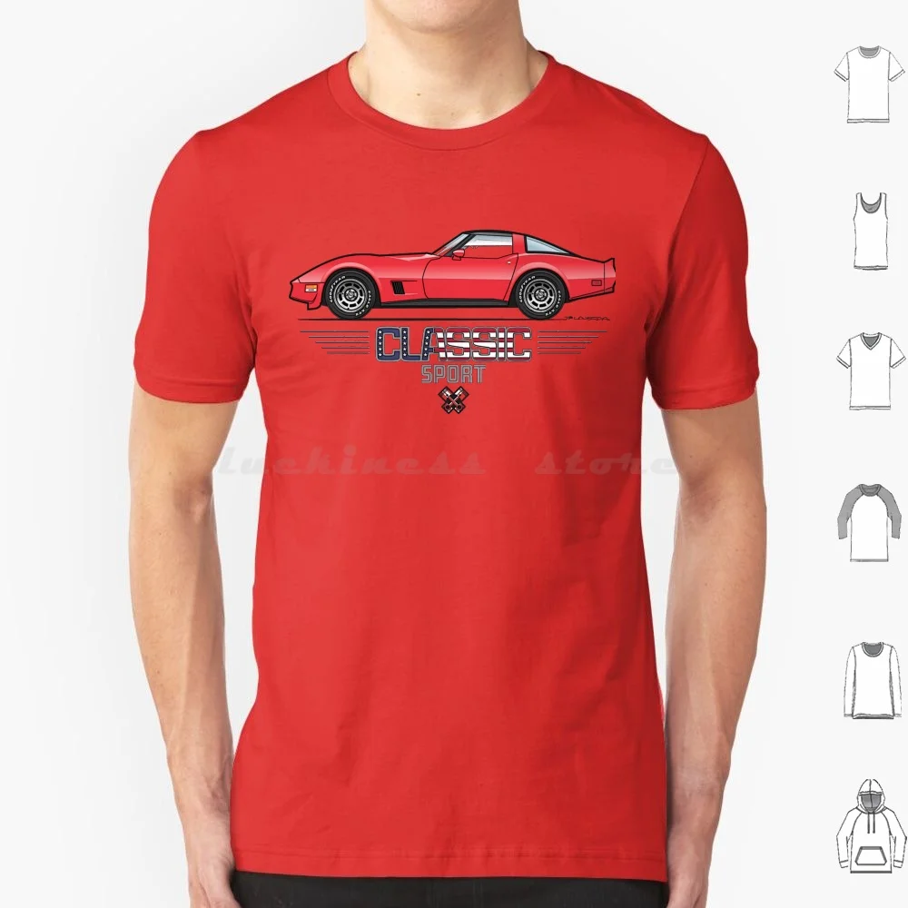 80-82 Red T Shirt Men Women Kids 6Xl 80 81 82 1980 1981 1982 V8 L48 L82 350 396 Convertible Chevy Stingray Corvette Drag Racing