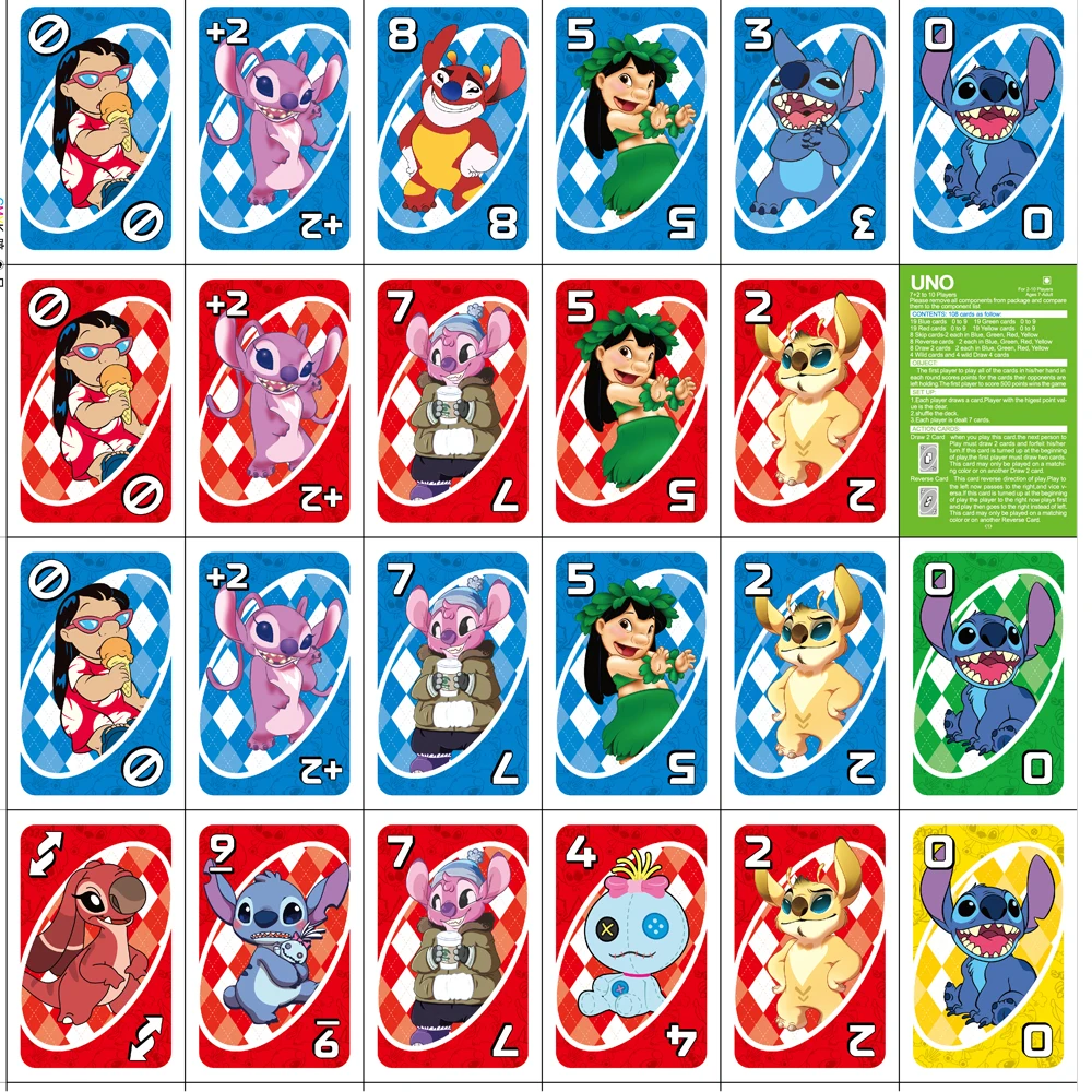 UNO NO MERCY Matching Card Game LILO & STITCH Dragon Ball Z Multiplayer Family Party Boardgame Funny Friends Entertainment Poker