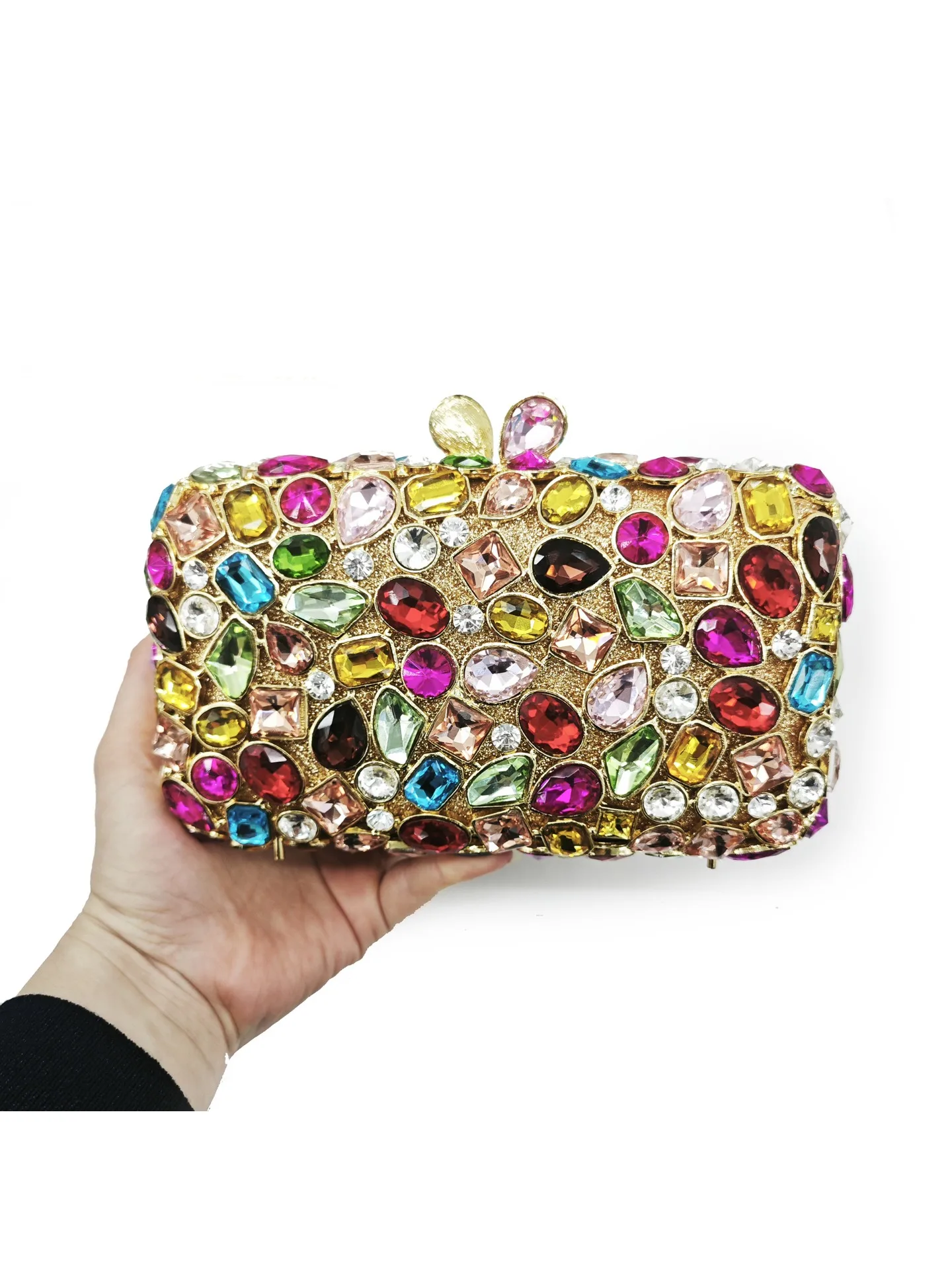 Shiny rhinestone small hand bag, women's fashion temperament elegant clutch bag, dinner bag clutch bag