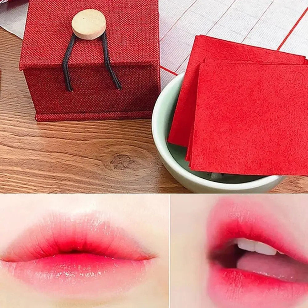 Red Ancient Chinese Lipstick Paper Classical Traditional Lip Gloss Paper Long Lasting Matte Velvet Lipsticks Paper Wedding