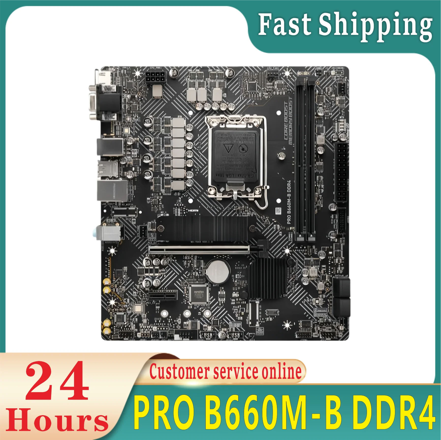 PRO B660M-B DDR4 B660M Motherboard LGA 1700 DDR4 64GB B660 M.2 Micro ATX Support Core 12400 14700 13600 13900 12700 cpu