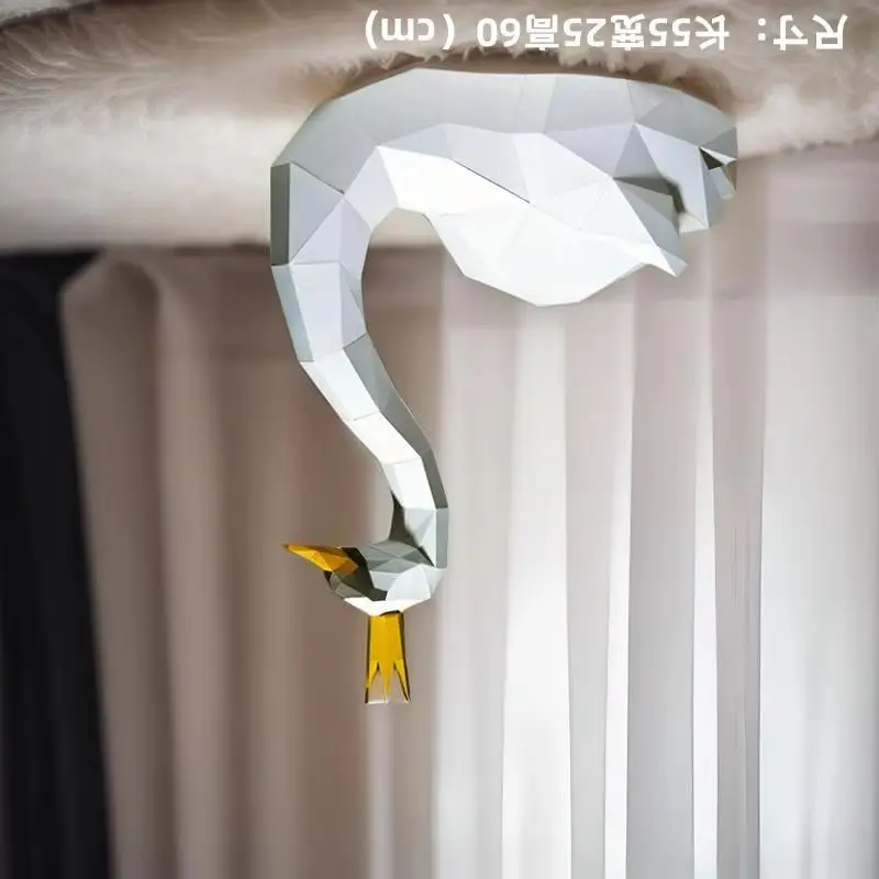 

60 см бумажная модель лебедя, художественная бумага ручной работы, сделай сам, 3D низкие поли, оригами, украшение для прихожей, украшение для дома, креативный подарок, пазлы, игрушка