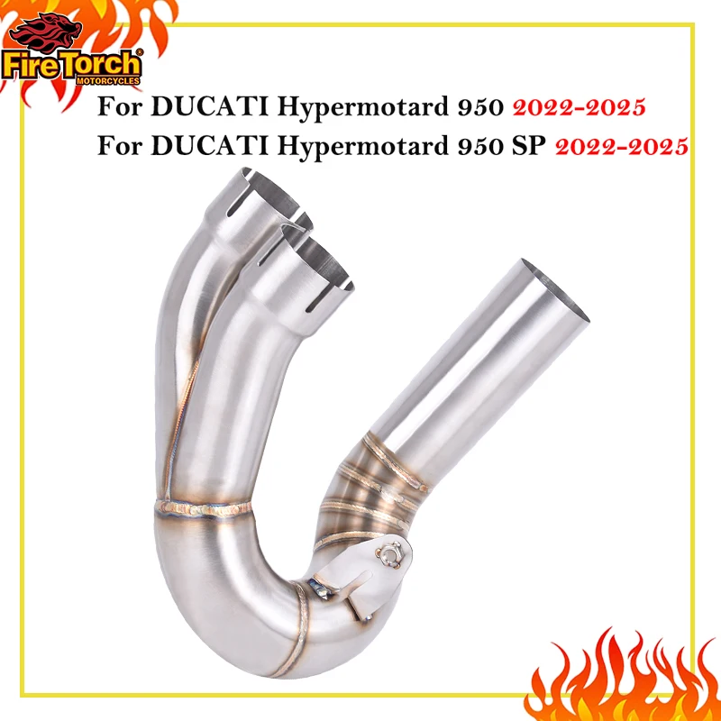 

For Ducati Hypermotard 950 / 950 SP 2022-2025 Motorcycle Exhaust Escape System Middle Link Pipe Replace Connect Original Exhaust