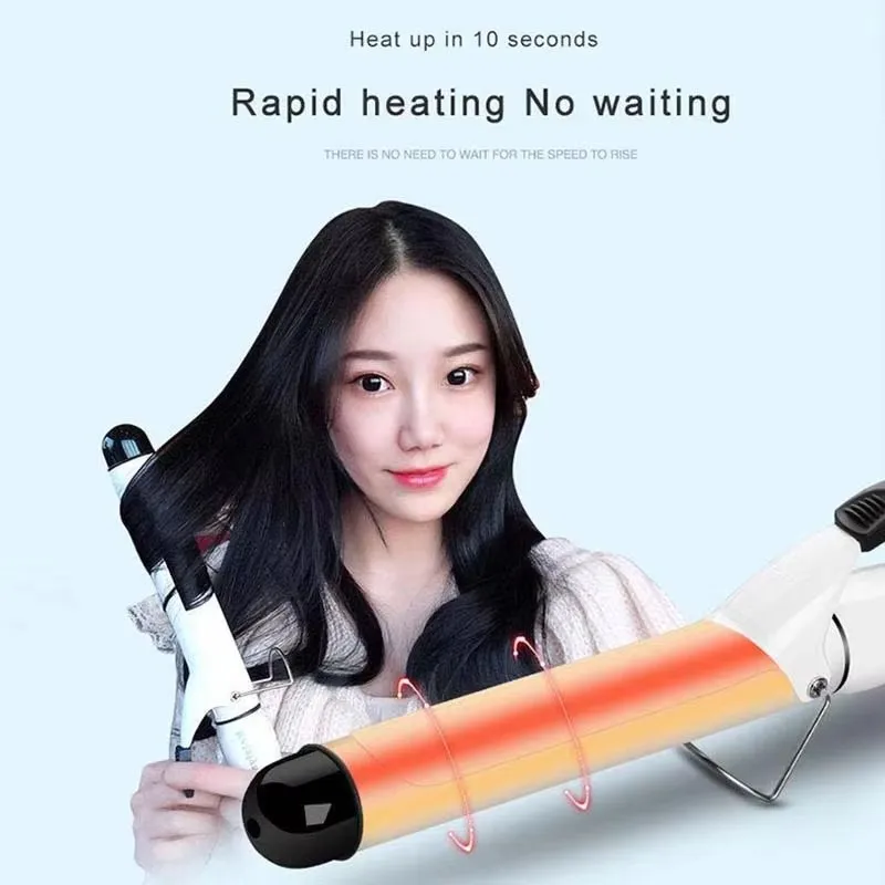 Hair Curling Iron Electric Ceramic Large Wave Curler 25mm Curler Professional Curly Bangs Inside Button Curler Iron Styling Tool