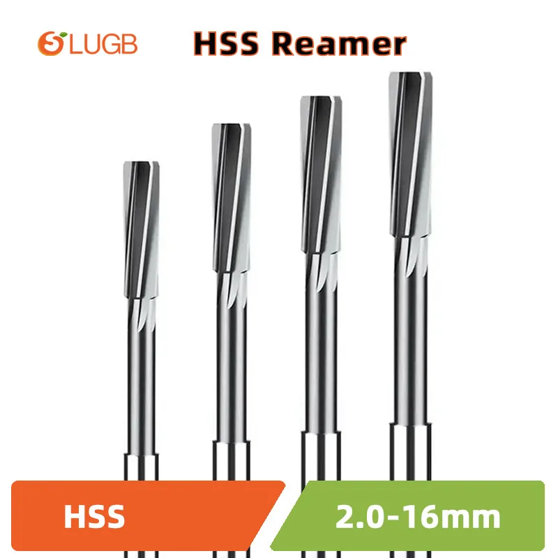 SLUGB HSS Reamer Chucking Machining Tool Spiral Flute Cobalt Cutting H7 Shank Diameter 2mm-16mm For Metal Steel Hole Drill