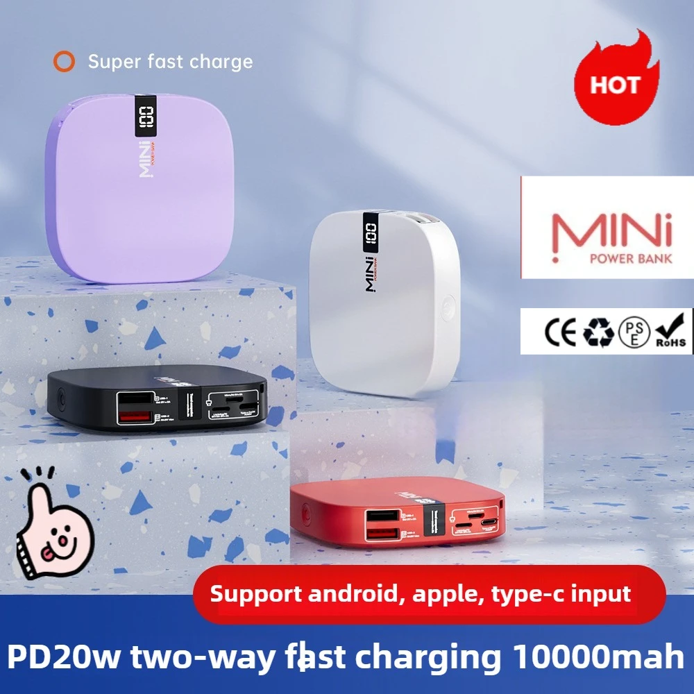 

Портативное зарядное устройство с двумя USB-портами емкостью 10000 мАч и внешним аккумулятором для телефона с цифровым дисплеем для Apple IPhone Xiaomi Samsung Huawei