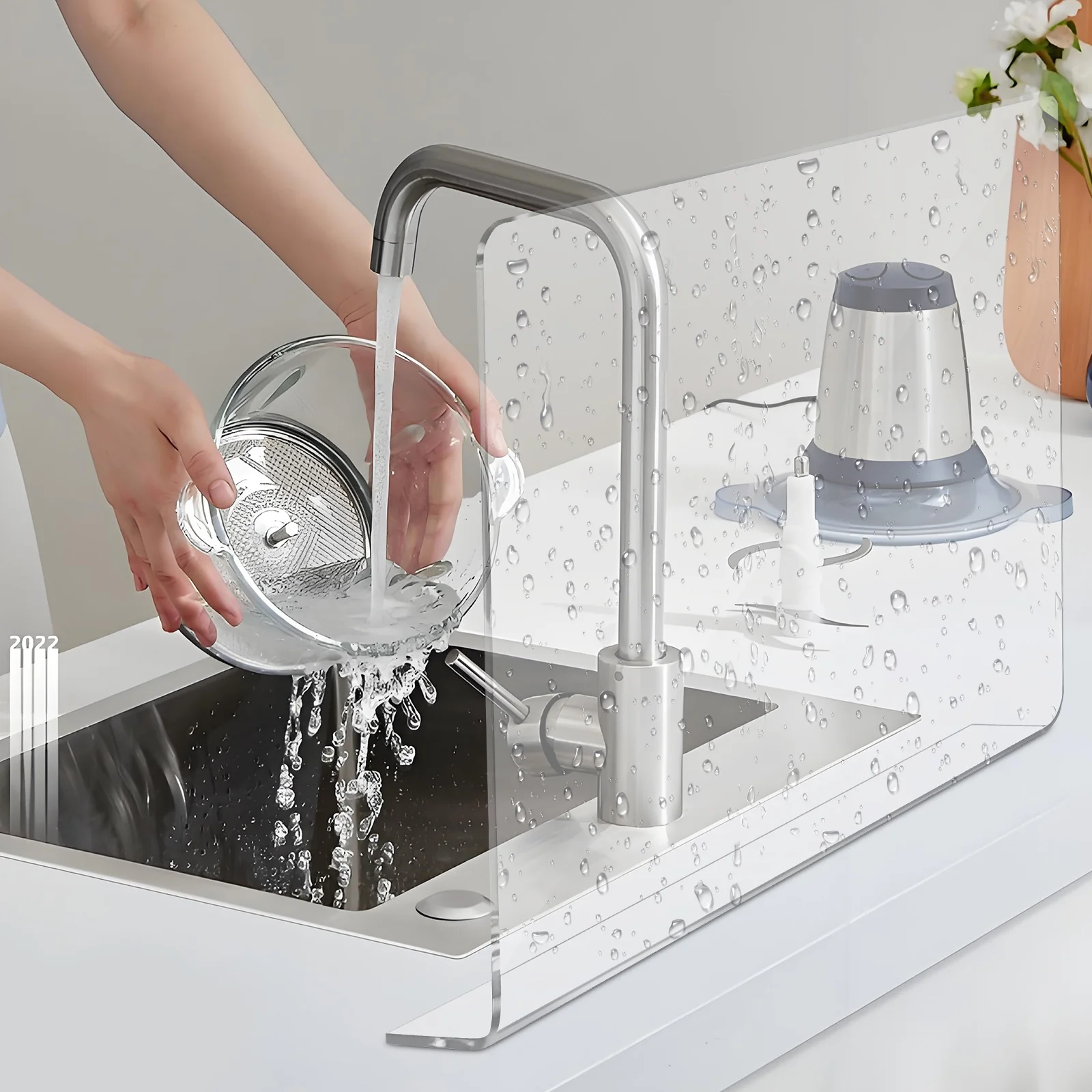 

Acrylic Sink Splash Guard Large Heightened Design Splashing-Proof Plate for Kitchen Bathroom Sink Water Anti-Splashing Guard