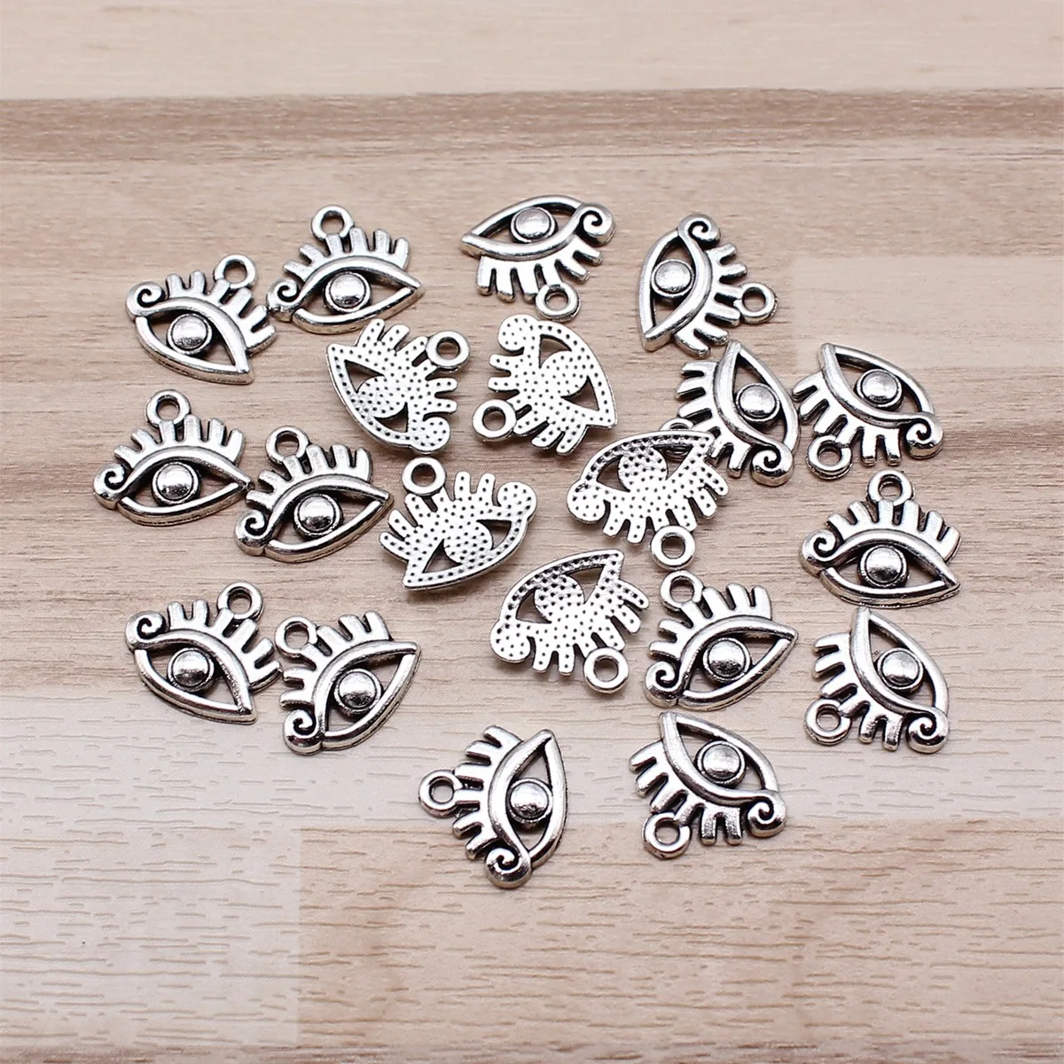 IFOCUS 20pcs/Lot Eye Charms For DIY Jewelry Making Zinc Alloy 12x13mm/0.47x0.51inch