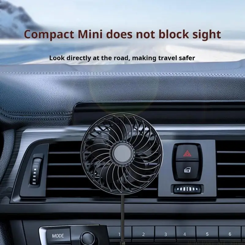 J0MA Universal USB Car Vent Mount Fan With 3 Speed Setting Cooling Clip Fan For Quick Cooling And Air Circulation