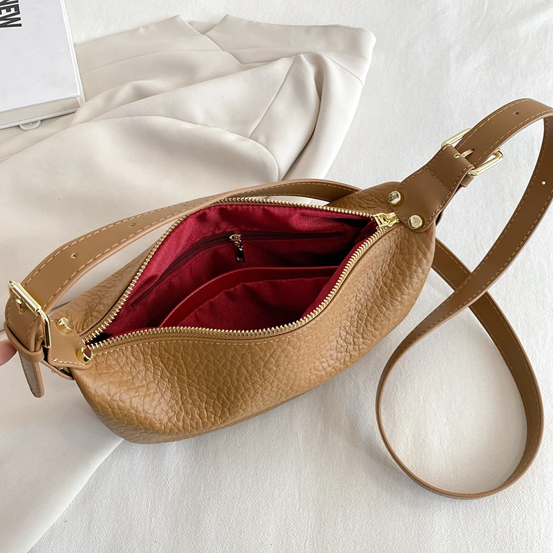 2023 Trend Winter Genuine Leather Saddle Bag Female Large Capacity Dumpling Bag Fashion Cowhide Crossbody Bags Luxury Lady Quil