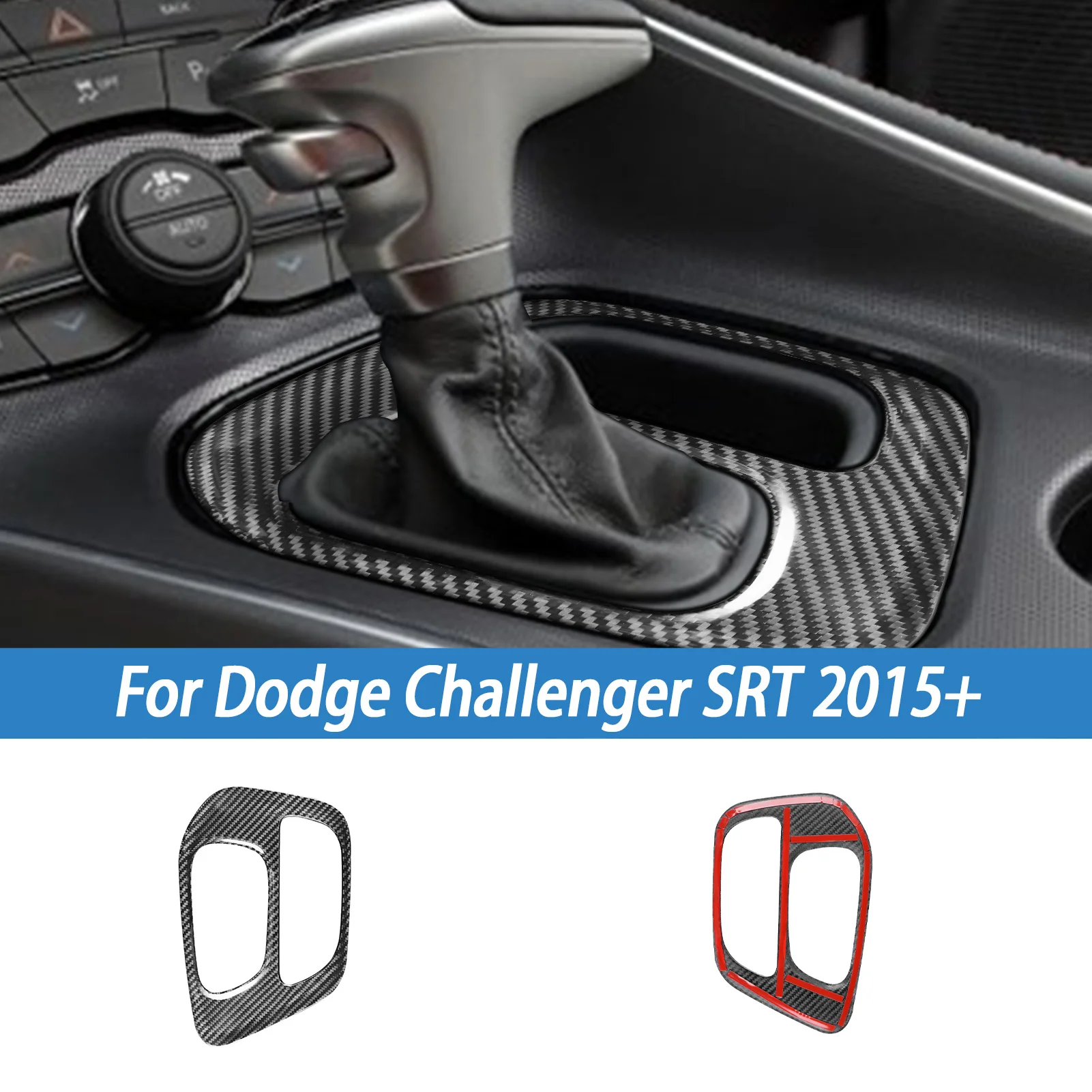

Real Carbon Fiber Trim Protection For Dodge Challenger SRT 2015+ Car Interior Accessories Center Console Gear Shift Panel Cover