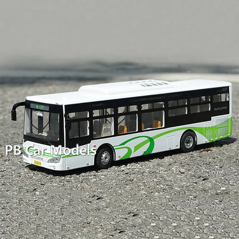 Original Shenlong Bus Model 6109 Shanghai Bus Simulation Alloy 1:43 Bus Model Lighting Version