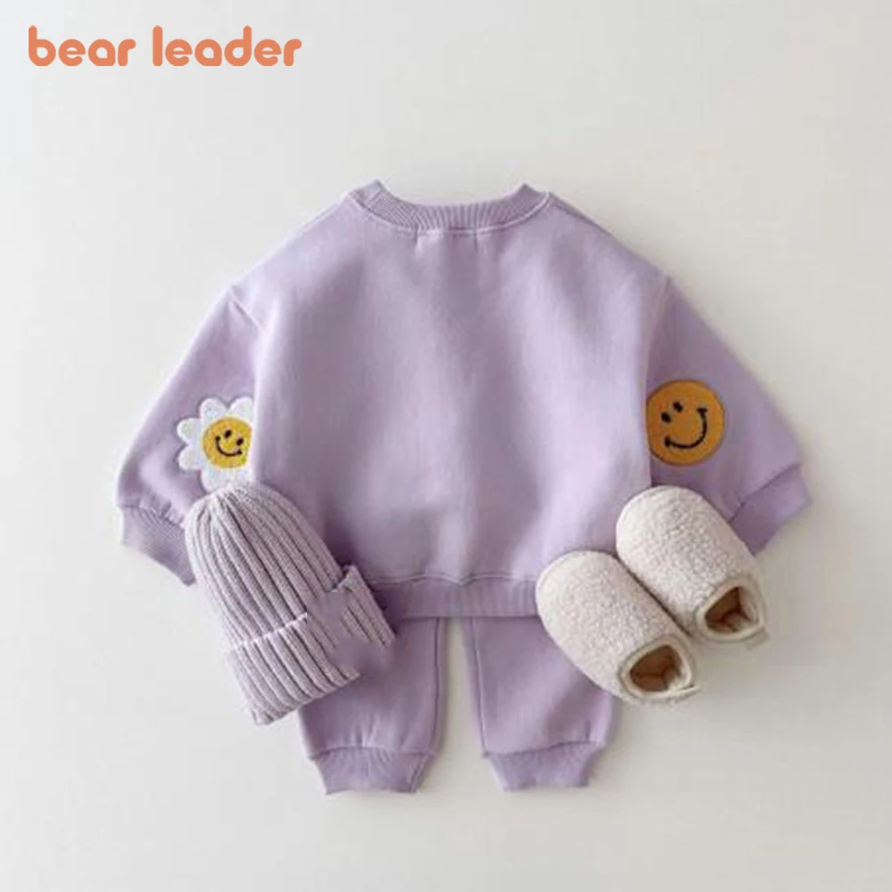 Bear Leader Korea Baby Boys Clothing Sets Spring Autumn Cotton Clothes Children Sweatshirt Girls Pullover Tops+ Pant Suits 2PCS