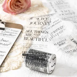 1roll Romantic English die cut tape PET material decorative letter stickers DIY stickers Diary AlbumScrapbooking Material