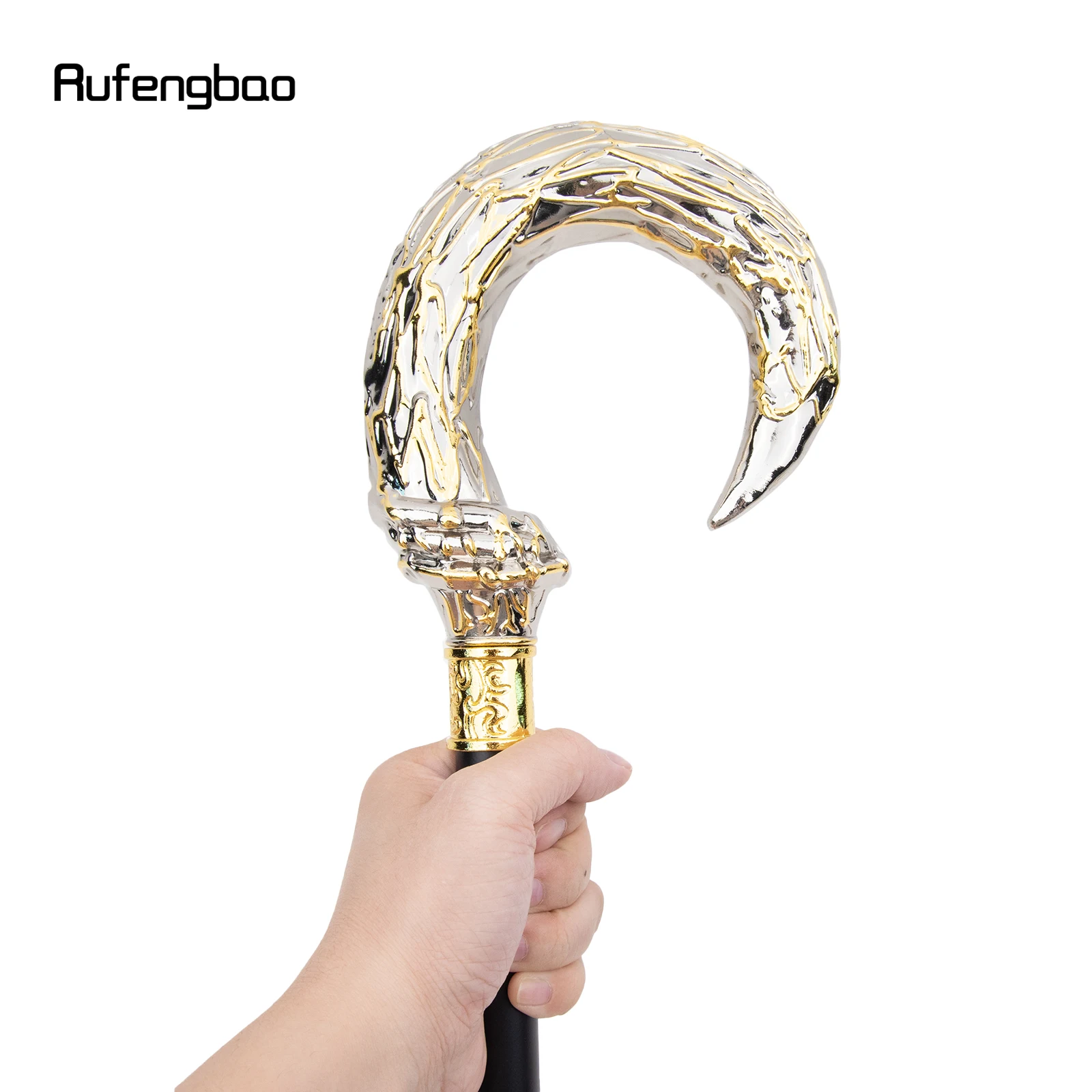 ゴールデンホワイトU装飾スティック - コスプレ、スチームパンク、コスチュームパーティー用の36インチのヴィンテージ風の杖