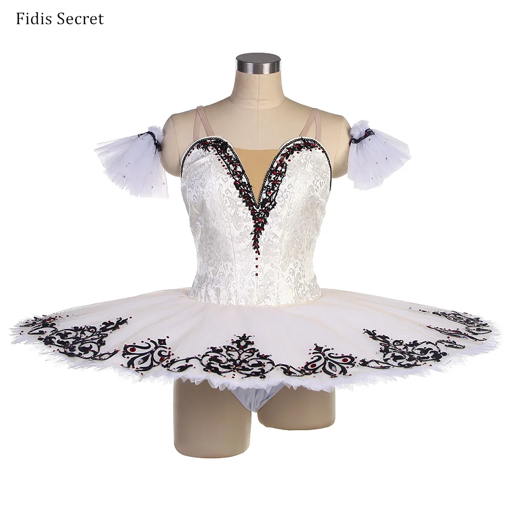 

Ivory Spandex Top Bodice Professional Ballet Tutu Women Child Dance Leotard Pancake Skirt Ballerina Stage Performance Costumes