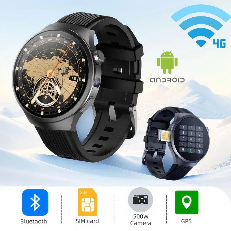 

2025 VP30 Смарт-часы 4G Android 1100 мАч аккумулятор Google Play App Store Монитор сердечного ритма 500 Вт HD камера GPS WIFI умные часы для мужчин