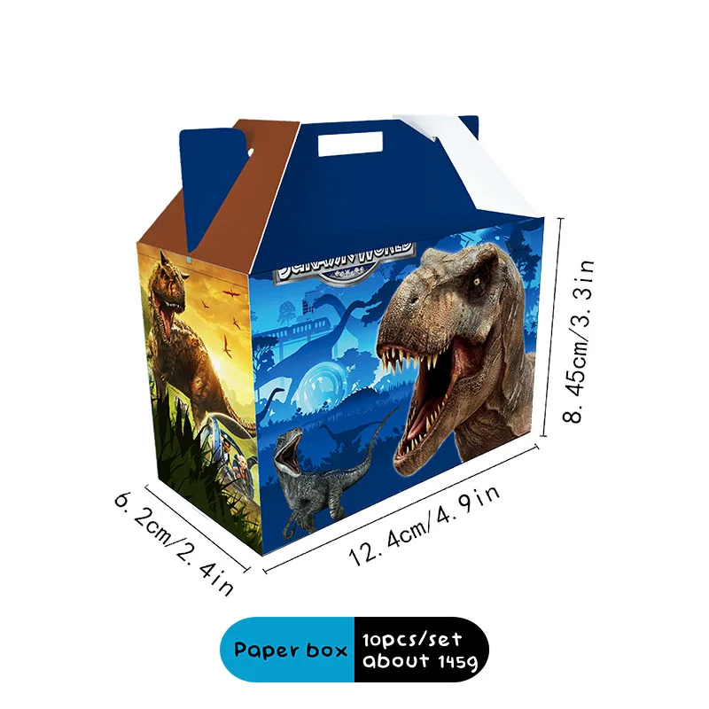 Jurassic Park Party Supplies Candy Box Baby Shower Birthday Party Decor Cartoon Dinosaur Candy Bag Kids Birthday Paper Gift Boxe