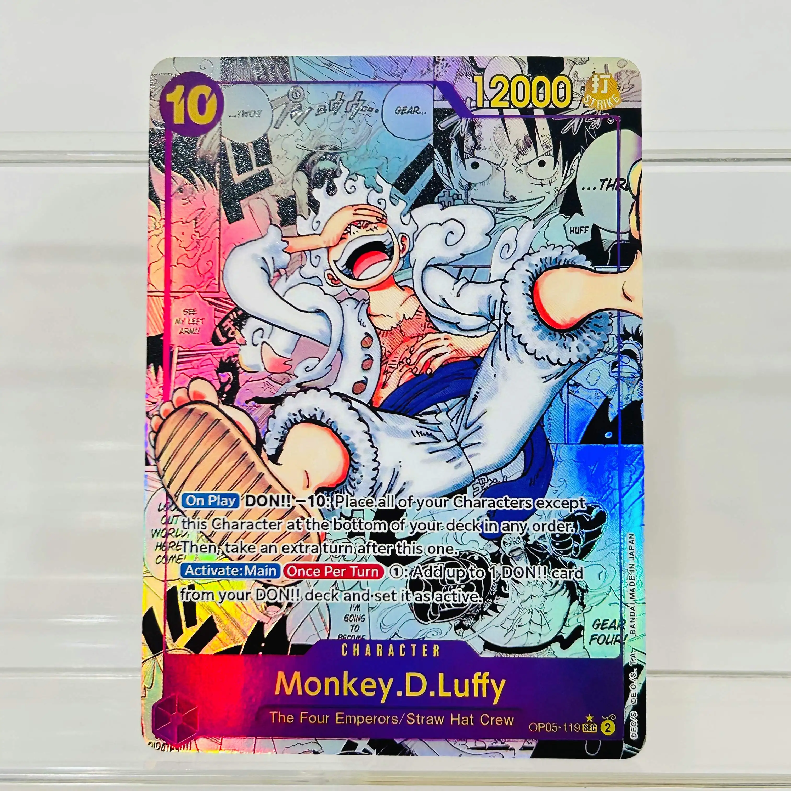 One Piece Luffy OP05-119 SP Card EN Silver Foil Holographic Texture Cards Collectible Grade DIY Premium Anime Collection Card view 3