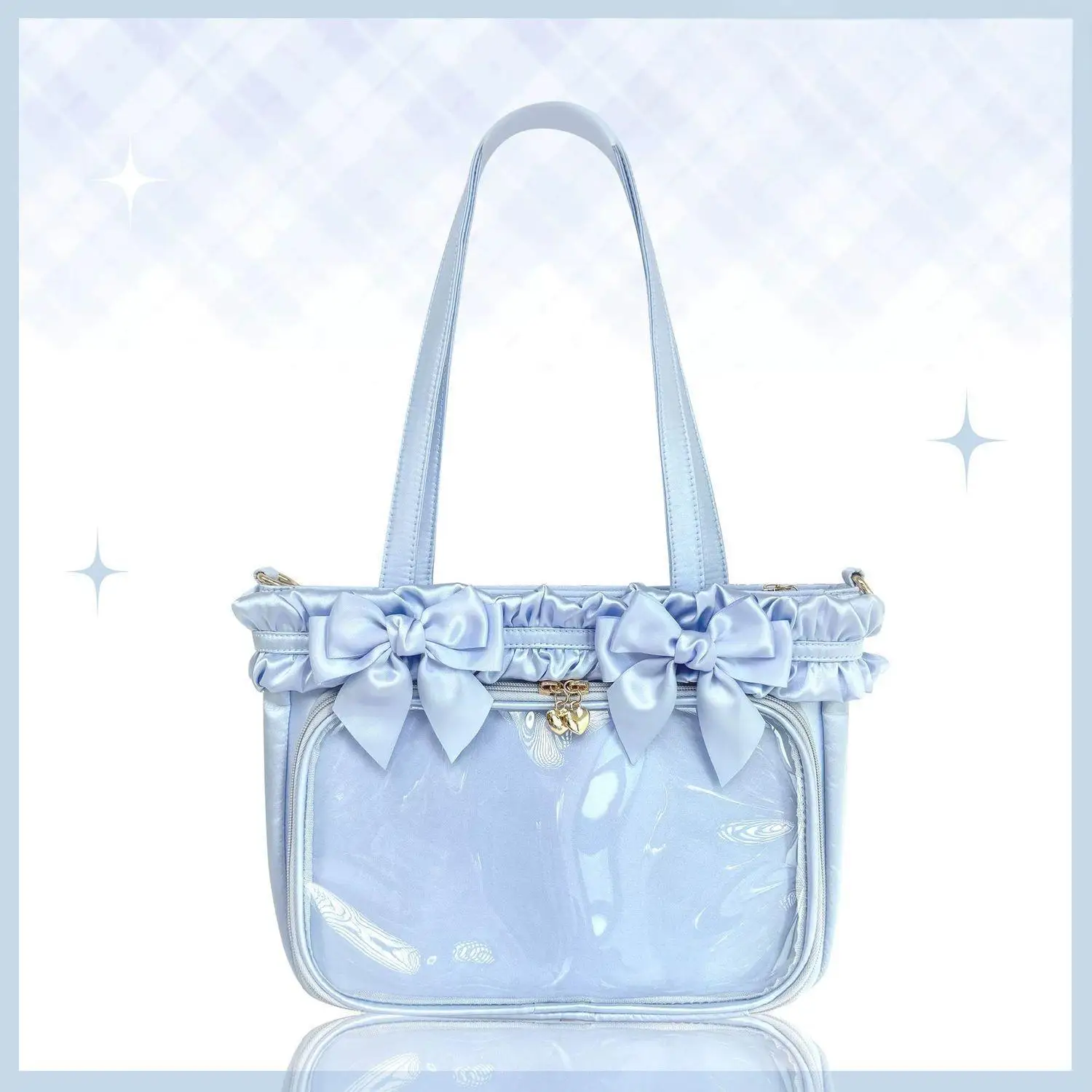 Women's bag Shoulder bag cuteore high end bag handbags for woman ita bag transparent idol photo display bag y2k bag bow big
