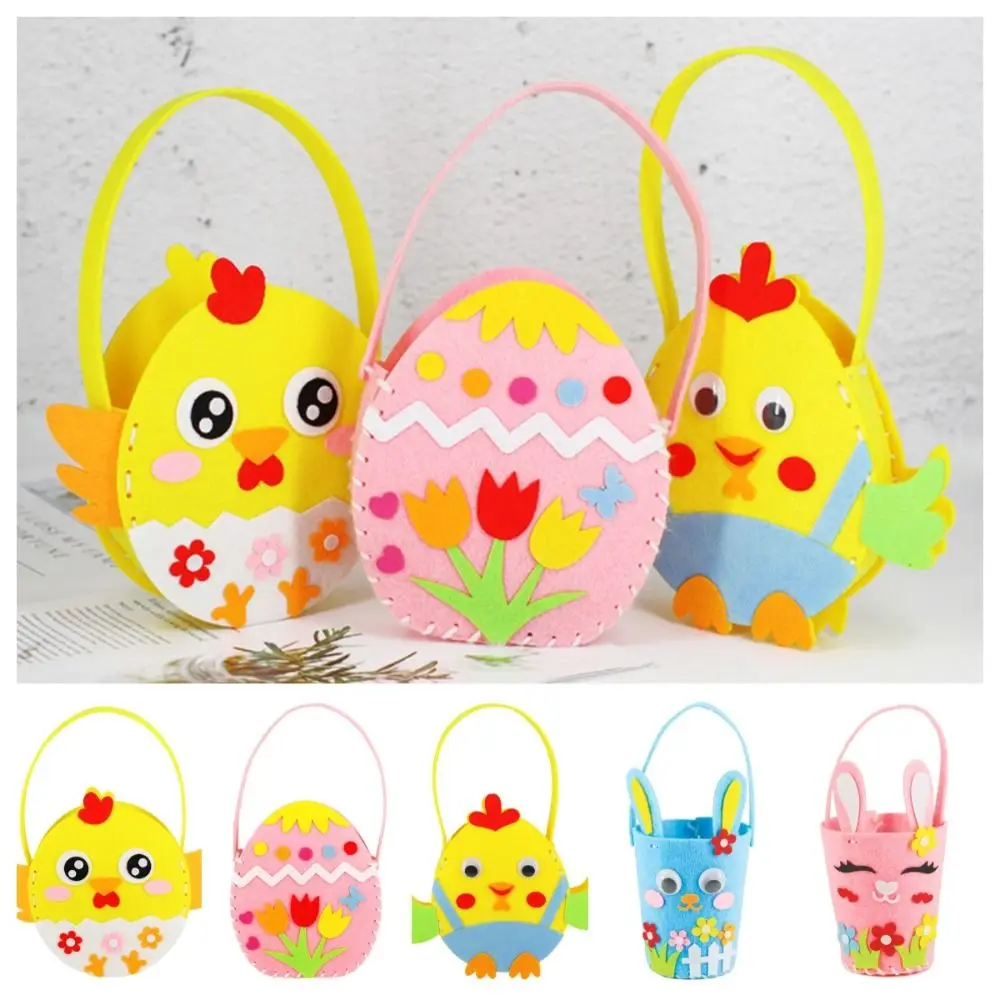 

Easter Egg DIY Easter Flower Basket Easter Bunny Decorated Easter Rabbit Bag Toy Chick House Decoracion Painted Eggshell Handbag