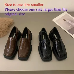 Women Luxury Loafers Fashion Square Toe Platform Moccasins Ladies Pumps Design Evening Party Heel Shoes Ladies Casual Solid Shoe