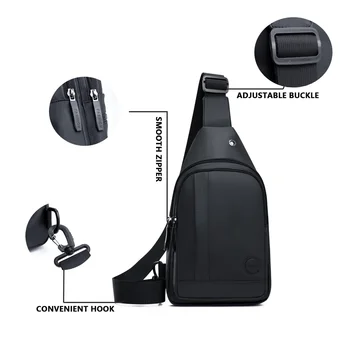 Sangle de sac de poitrine en matériau imperméable pour hommes, sac à bandoulière décontracté avec prix favorable, sangle d'épaule réglable