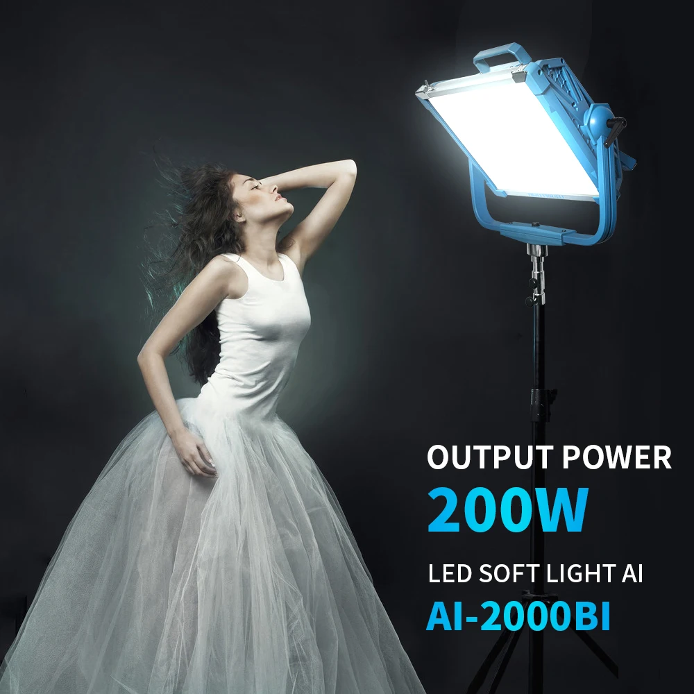 

LED Lights DMX Support 200W Yidoblo AI-2000BI Photography Lamp Bi-color LED Light With Photo Studio Lighting