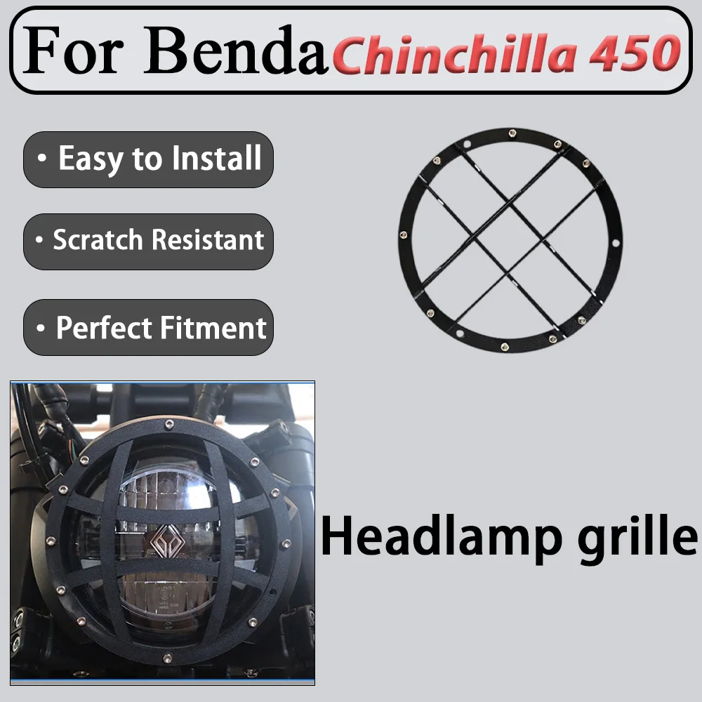 For Benda Chinchilla 450 Retro-Style Modified Headlight Bezels Classic round Grille Design Vintage Aesthetic Enhancement
