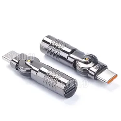 1PCS Type-C Adapter 180 Degree Rotating Type C Male to USB C Female Connector Converter For Xiaomi Samsung Chargingr plug